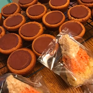 peanut butter cup cookies and halloween treats